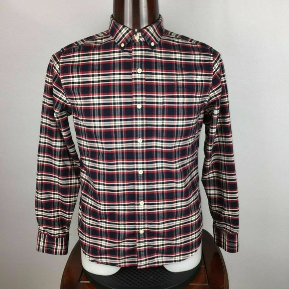 Fossil Mens M Plaid Button Down Shirt Long Sleeve Cotton - Picture 1 of 9